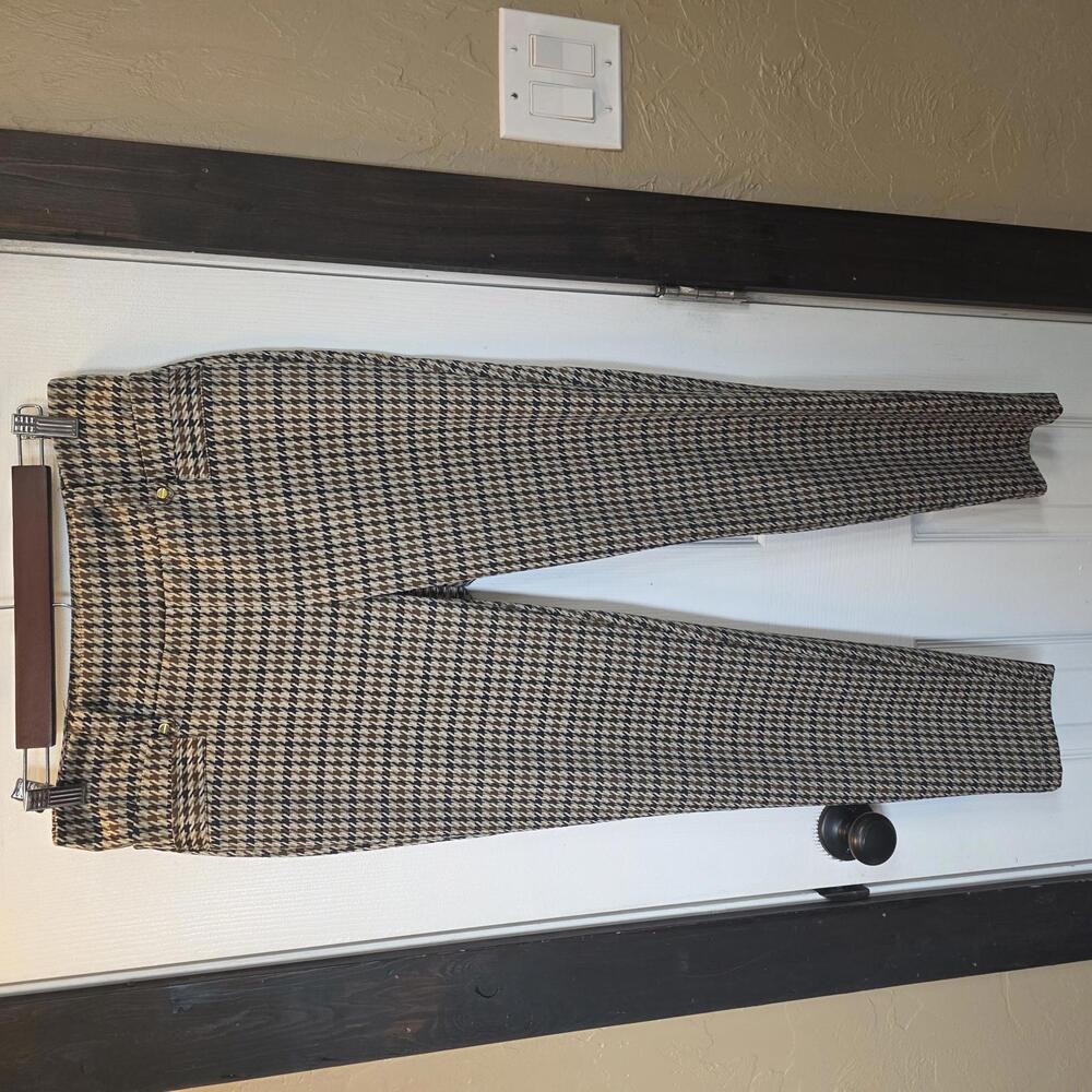 SOHO Apparel Women's Houndstooth Pattern Slim Fit Pants- Medium